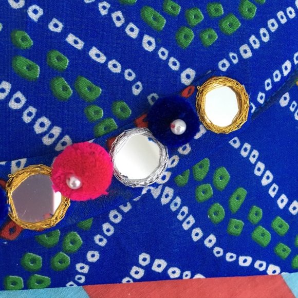 Blue Ikat Fabric Clutch Bag - Picture 7 of 7